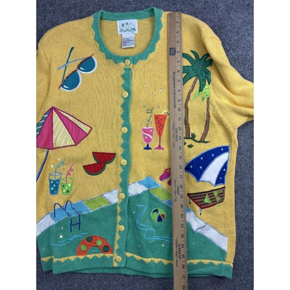 Colorful Beach-Themed Women's Sweater - Picture 5 of 7